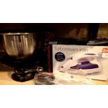 Morphy Richards Turbosteam iron and a Marks & Spencer fondue set. Not available for in-house P&P,