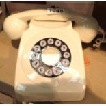 Ivory, GPO746 Retro push button telephone replica of the 1970s classic, compatible with modern