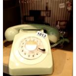 Mint green, GPO746 Retro rotary telephone replica of the 1970s classic, compatible with modern