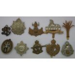 Ten British Army cap badges. P&P Group 1 (£14+VAT for the first lot and £1+VAT for subsequent lots)