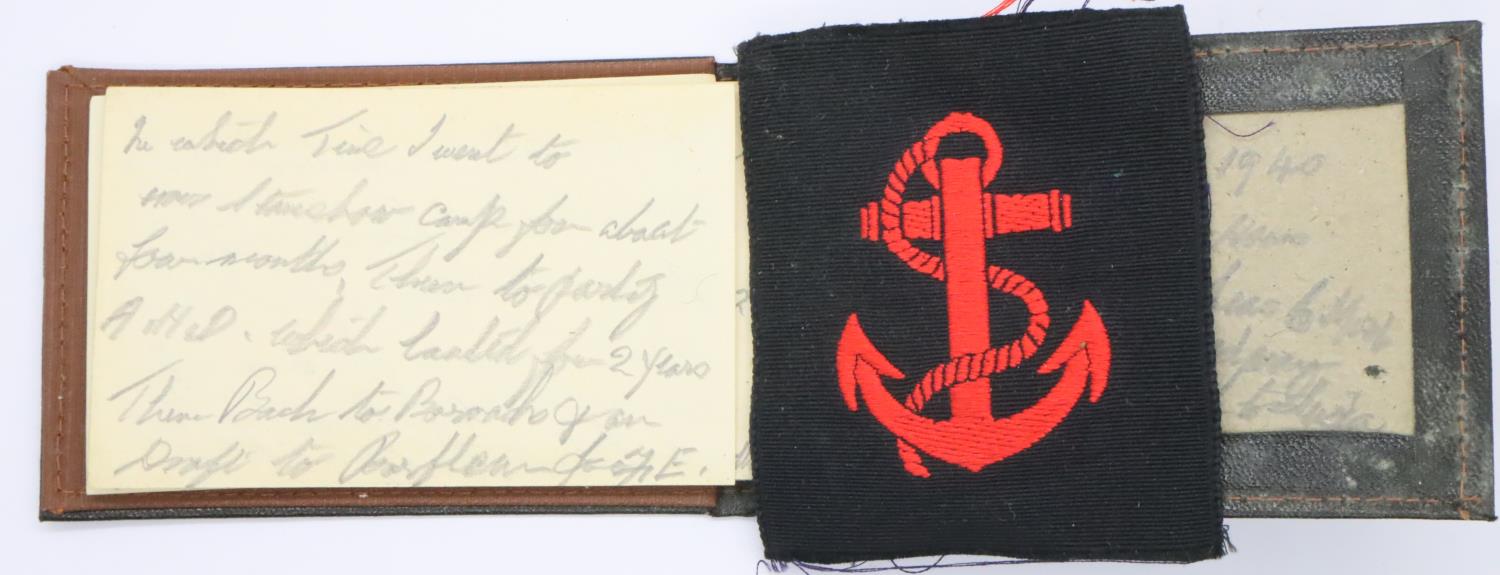 WWII Naval patch and diary dated 1945. P&P Group 1 (£14+VAT for the first lot and £1+VAT for