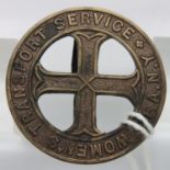 WWII Womans Transport Corps cap badge, First Aid Nursing Yeomanry. P&P Group 1 (£14+VAT for the