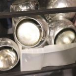 Six chrome spotlights, with bulbs. Not available for in-house P&P, contact Paul O'Hea at Mailboxes