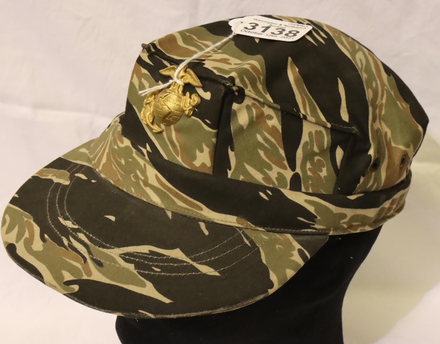 Vietnam War period USMC tiger camouflage cap. P&P Group 2 (£18+VAT for the first lot and £3+VAT