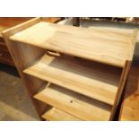 Pine set of open bookshelves, H: 90 cm, L: 60 cm. Not available for in-house P&P, contact Paul O'Hea