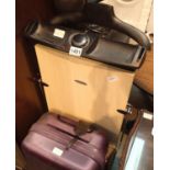 Modern electric trouser press and a modern hard cased suitcase. Not available for in-house P&P,