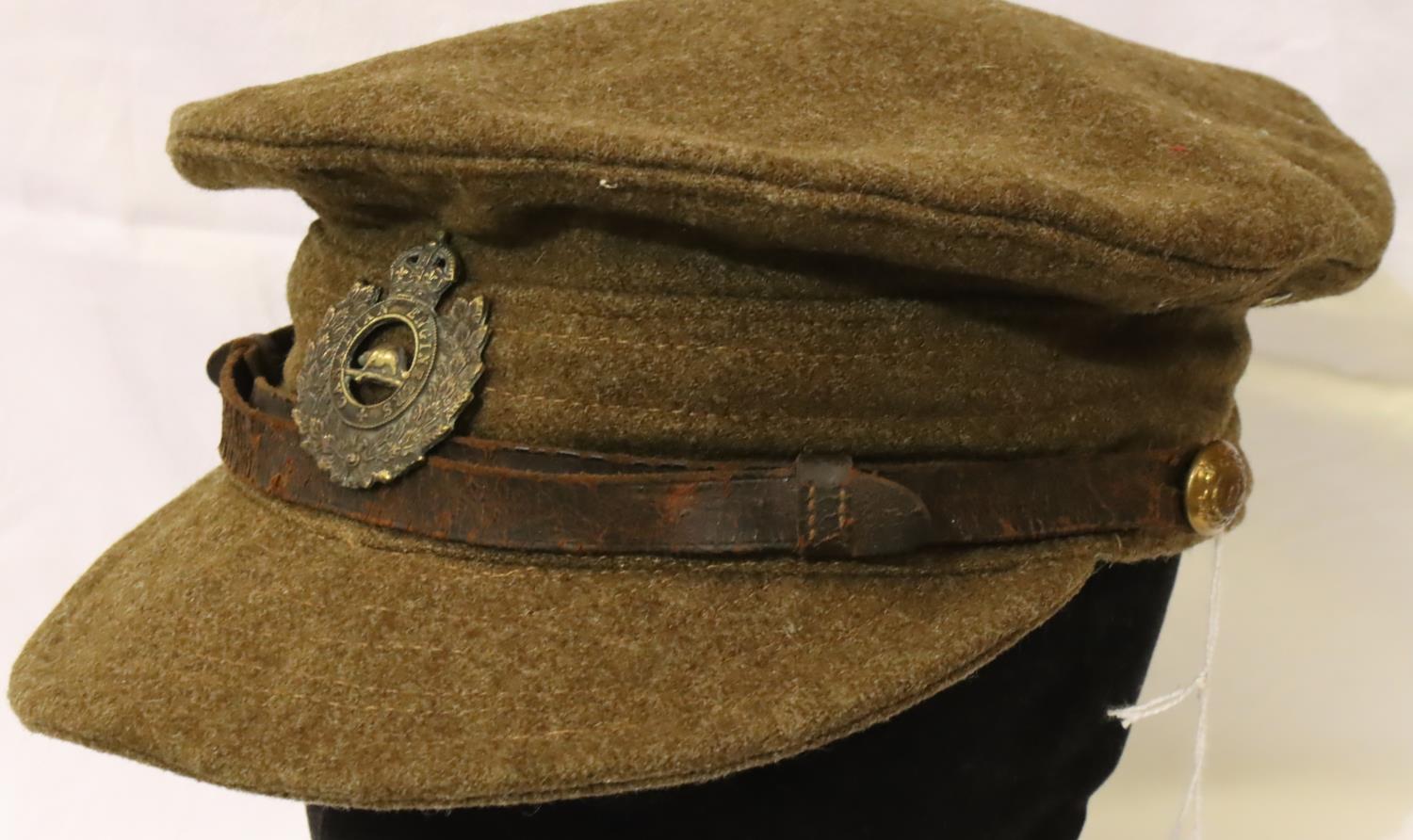 WWI Canadian Engineers trench cap dated 1918. P&P Group 2 (£18+VAT for the first lot and £3+VAT