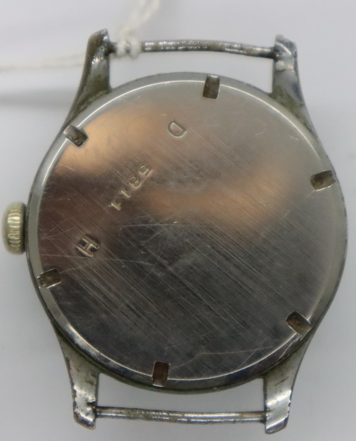 Bulla; WWII German Army wristwatch, marked DU verso. Working at lotting. P&P Group 1 (£14+VAT for - Image 2 of 2