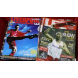 Liverpool FC 2001-2 matchday magazines, approximately fifty in total. Not available for in-house P&