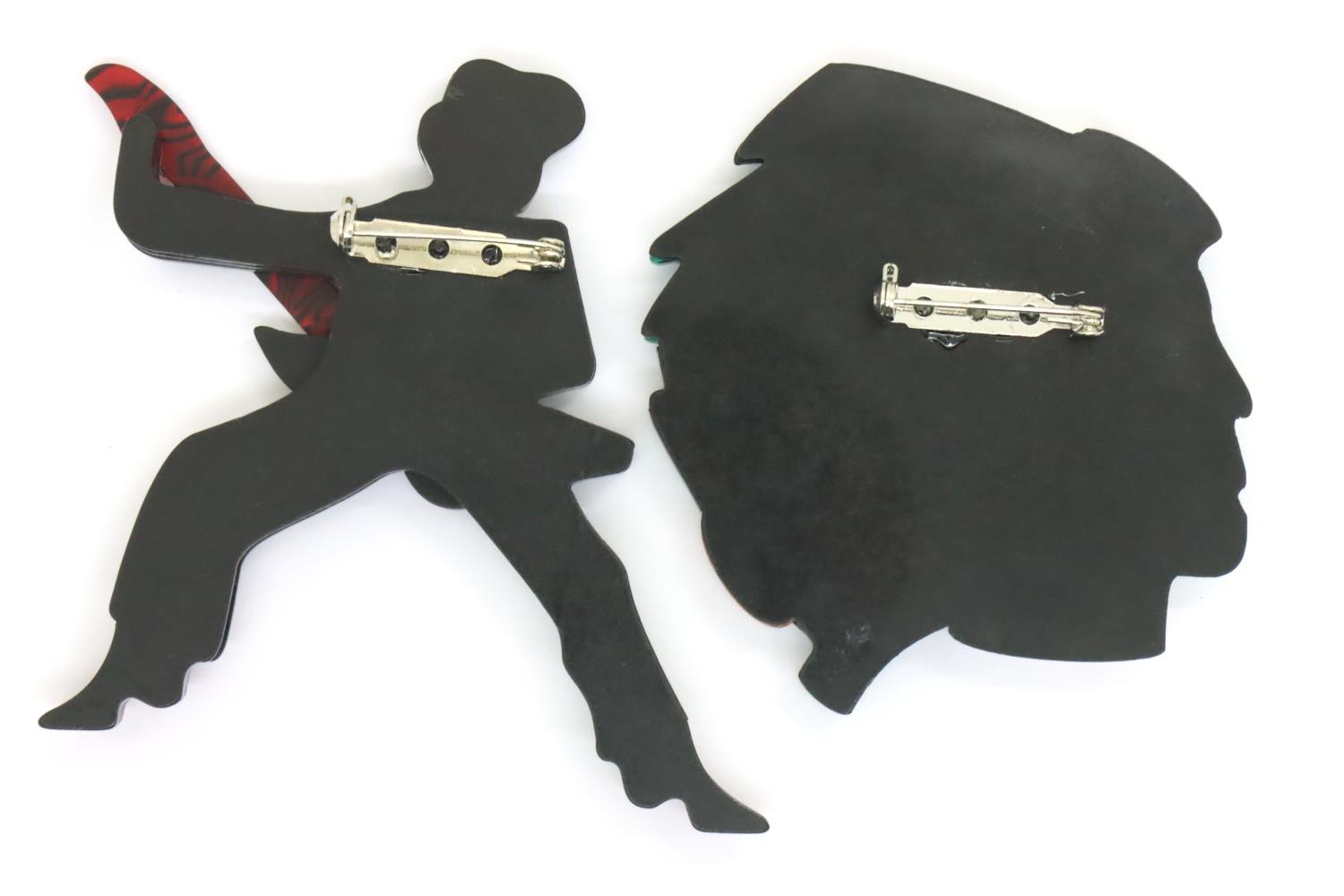 Two Arts and Crafts type brooches, largest L: 12 cm. P&P Group 1 (£14+VAT for the first lot and £1+ - Image 2 of 2