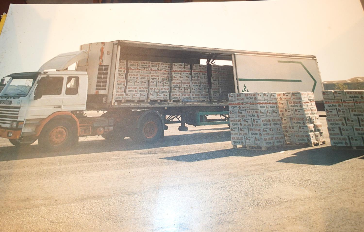 Large format photographs of trucks and interior of Fishwicks, St Helens. Not available for in-