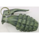INERT American WWII replica MK11 pineapple hand grenade in green. P&P Group 1 (£14+VAT for the first
