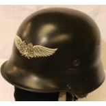 WWII German lightweight Civil Defence helmet that was reissued in the 1950s. A later Luftschutz