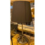 Modern three bulb varying height table lamp, shortest H: 66 cm, tallest H: 78 cm. Not available