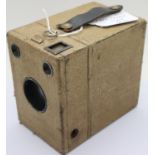 WWII box camera painted in the Afrika Korps desert paint. P&P Group 2 (£18+VAT for the first lot and