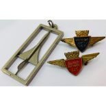 Concorde pendant and two Junker Jet Club badges. P&P Group 1 (£14+VAT for the first lot and £1+VAT