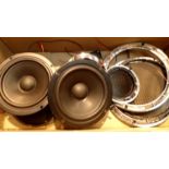 Complete Boombox speaker kit, includes 2 subwoofers and 2 tweeters with black grills and chrome