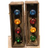 Pair of cased disco lights. Not available for in-house P&P, contact Paul O'Hea at Mailboxes on 01925