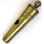Victorian brass Beaufort whistle marked for Liverpool city police. P&P Group 1 (£14+VAT for the