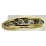 9ct gold nine stone set ring, size L, 1.6g. P&P Group 1 (£14+VAT for the first lot and £1+VAT for