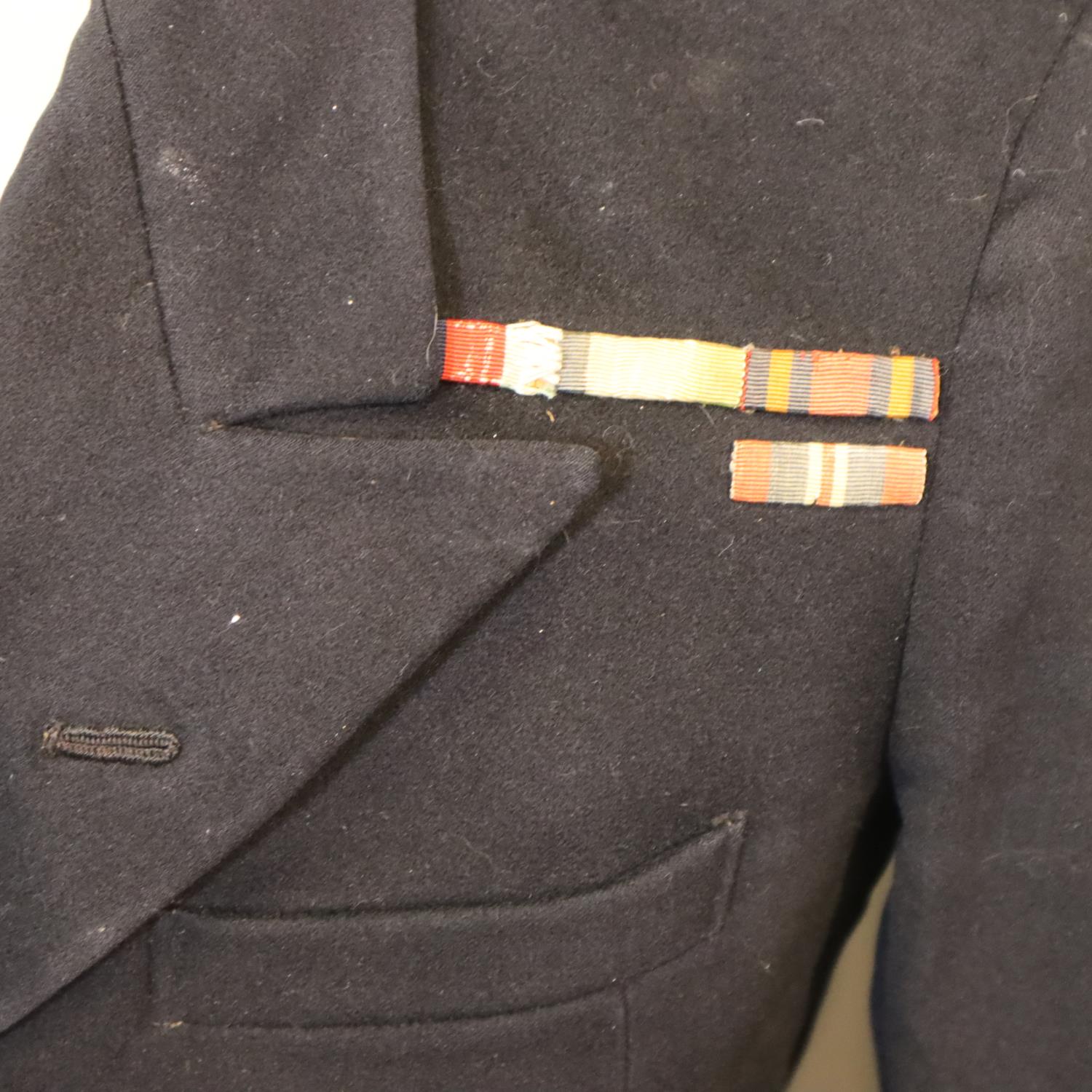 Merchant Navy Masters tunic with embroidered cuff ranks, WWII ribbons and trousers. P&P Group 3 (£ - Image 2 of 2