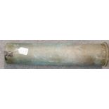 WWI German artillery shell case, dated 1918, H: 51 cm. Not available for in-house P&P, contact