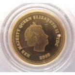 2009 gold half crown of Elizabeth II, limited edition 1098/9999, encapsulated. P&P Group 1 (£14+