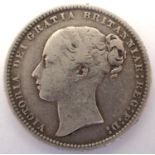 1874 silver shilling of Queen Victoria, die 16. P&P Group 1 (£14+VAT for the first lot and £1+VAT