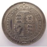 1887 Jubilee silver shilling of Queen Victoria. P&P Group 1 (£14+VAT for the first lot and £1+VAT