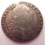 1787 silver shilling of George III. P&P Group 1 (£14+VAT for the first lot and £1+VAT for subsequent