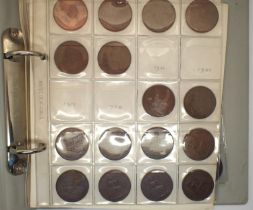 Collection of copper pennies; Queen Victoria to Elizabeth II. P&P Group 1 (£14+VAT for the first lot