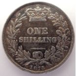 1875 silver shilling of Queen Victoria. P&P Group 1 (£14+VAT for the first lot and £1+VAT for
