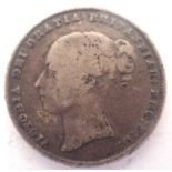 1859 silver shilling of Queen Victoria. P&P Group 1 (£14+VAT for the first lot and £1+VAT for