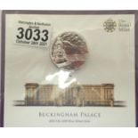 2015 silver proof uncirculated £100 coin, Buckingham Palace issue. P&P Group 1 (£14+VAT for the