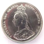 1887 silver shilling of Queen Victoria. P&P Group 1 (£14+VAT for the first lot and £1+VAT for