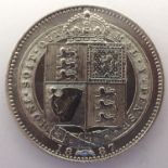 1887 silver shilling of Queen Victoria. P&P Group 1 (£14+VAT for the first lot and £1+VAT for