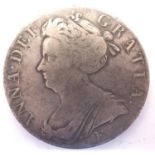 1707 Sexto Edge crown of Queen Anne, Edinburgh Mint. P&P Group 1 (£14+VAT for the first lot and £1+