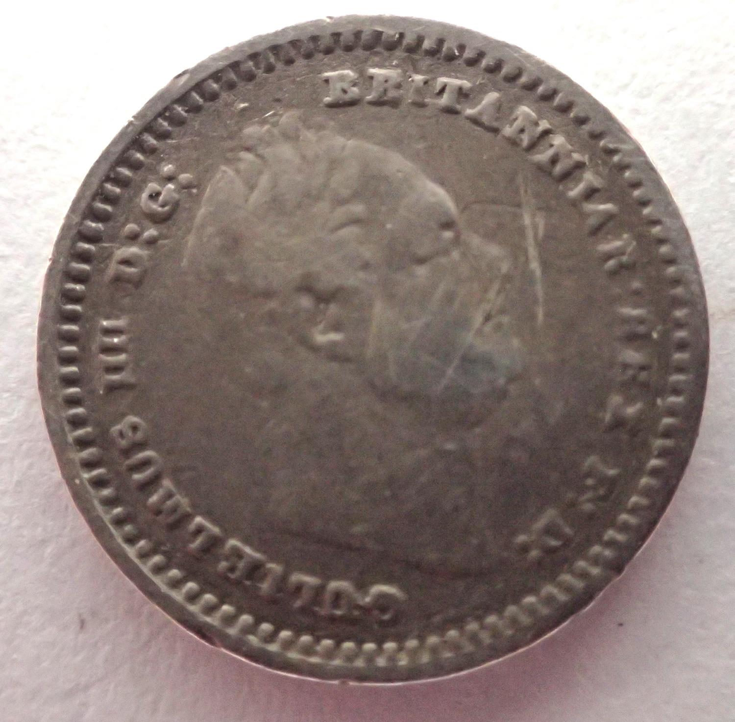 1836 silver three-halfpence of William IV. P&P Group 1 (£14+VAT for the first lot and £1+VAT for - Image 2 of 2