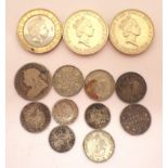 Three £2 coins and further mixed silver coins. P&P Group 1 (£14+VAT for the first lot and £1+VAT for