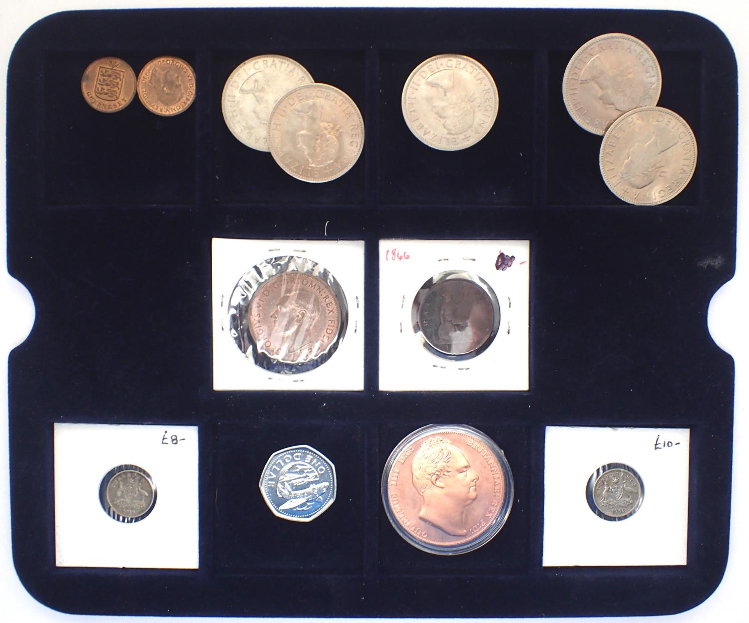 Coin collection housed in wood box, including UK and territories (57). P&P Group 1 (£14+VAT for - Image 2 of 5