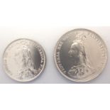 1887 silver sixpence and shilling of Queen Victoria (2). P&P Group 1 (£14+VAT for the first lot