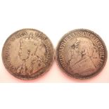 Two South Africa 2 1/2 shilling, 1894 and 1924. P&P Group 1 (£14+VAT for the first lot and £1+VAT