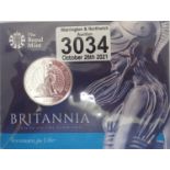 2015 silver proof uncirculated £50 coin, Britannia issue. P&P Group 1 (£14+VAT for the first lot and