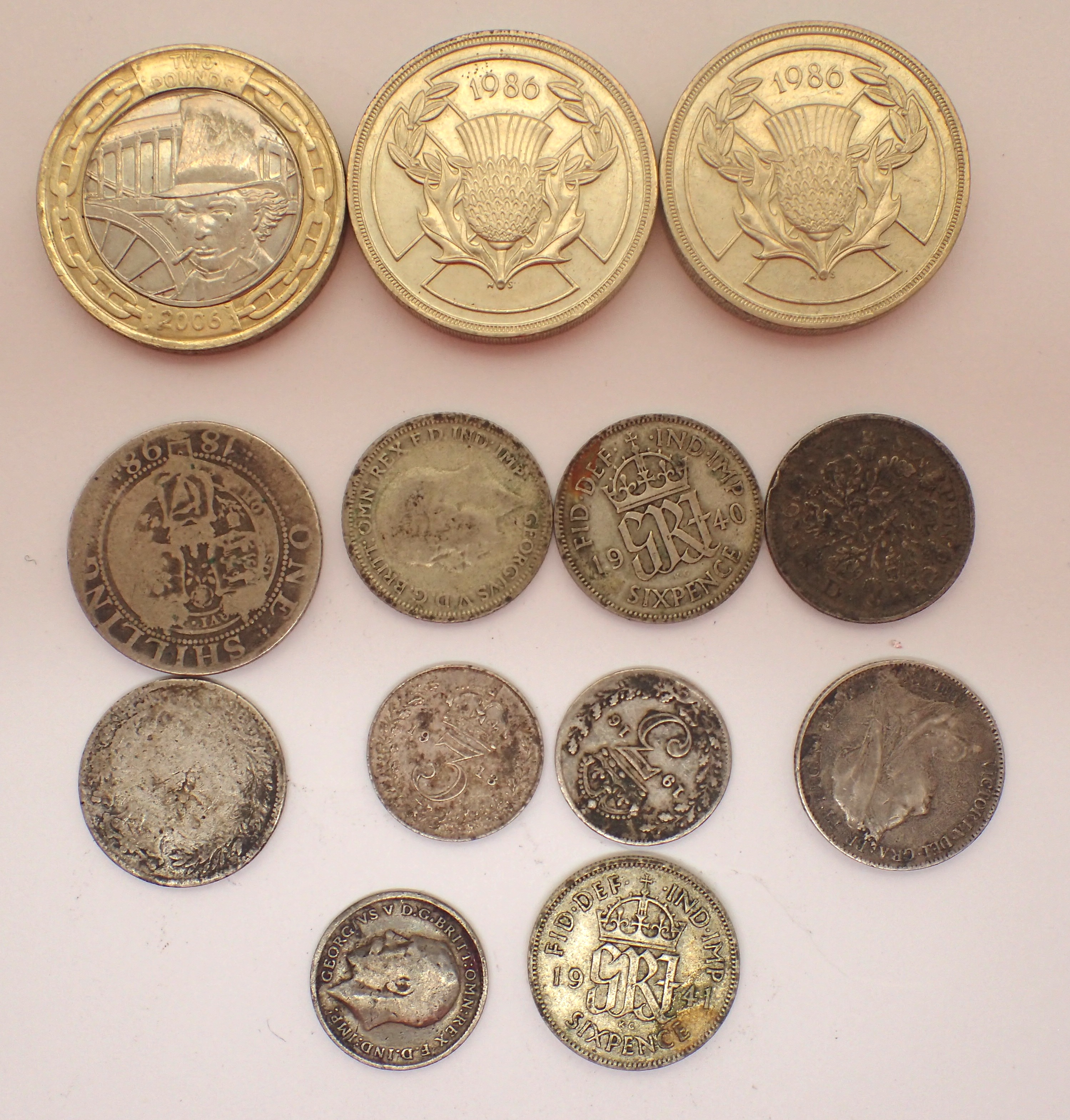 Three £2 coins and further mixed silver coins. P&P Group 1 (£14+VAT for the first lot and £1+VAT for - Image 2 of 2