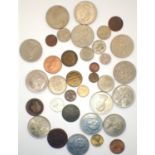 Mixed coins including lustre 1953 penny, halfpenny and farthing. P&P Group 1 (£14+VAT for the