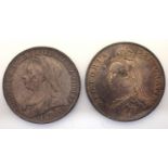 1887 and 1897 florins, our grade AEF (2). P&P Group 1 (£14+VAT for the first lot and £1+VAT for