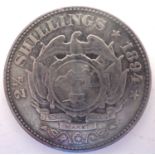 South Africa 1894 2 1?2 shilling. P&P Group 1 (£14+VAT for the first lot and £1+VAT for subsequent