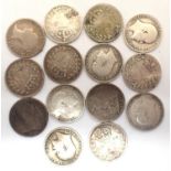 Fourteen silver threepences of Queen Victoria and Edward VII, varying grades. P&P Group 1 (£14+VAT