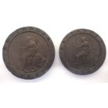 1797 cartwheel penny and twopence of George III, our grade AEF. P&P Group 1 (£14+VAT for the first