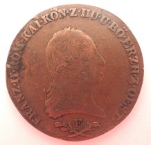 1800 Austrian 6 Kreuzer coin. P&P Group 1 (£14+VAT for the first lot and £1+VAT for subsequent lots)